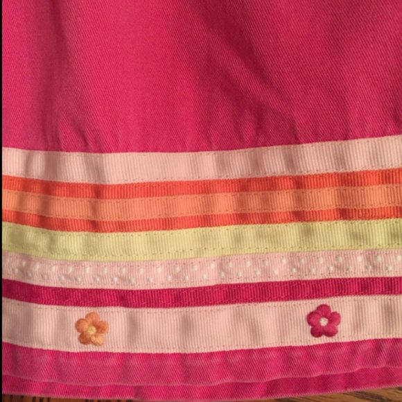 Baby Gap Bright Pink Dress Stripe Trim 100% Cotton - Picture 3 of 4